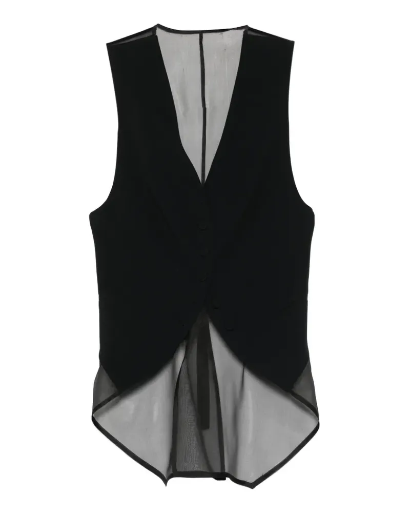 Emporio Armani sheer-panel waistcoat - Schwarz Schwarz