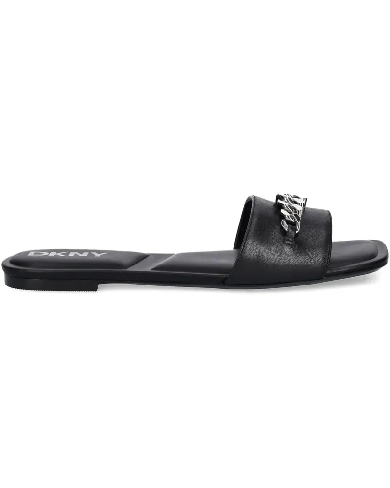 DKNY Pantoletten aus Leder - Schwarz Schwarz