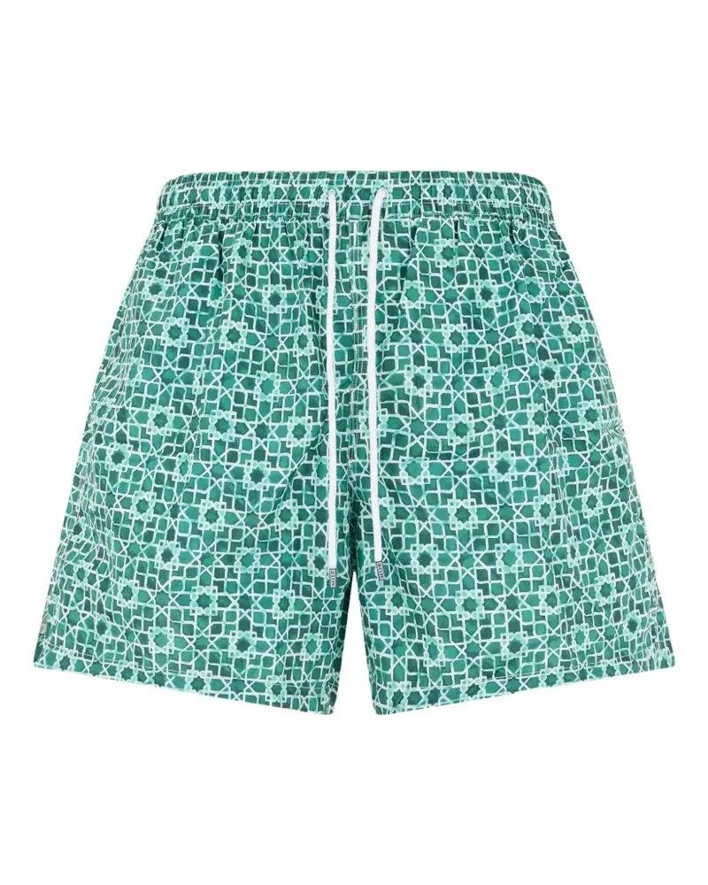 Fedeli geometric-print drawstring swim shorts - Grün Grün