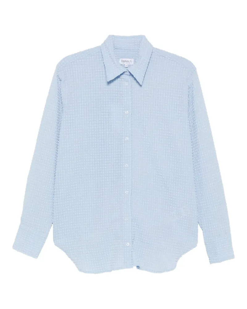 Hunza G oversized seersucker shirt - Blau Blau