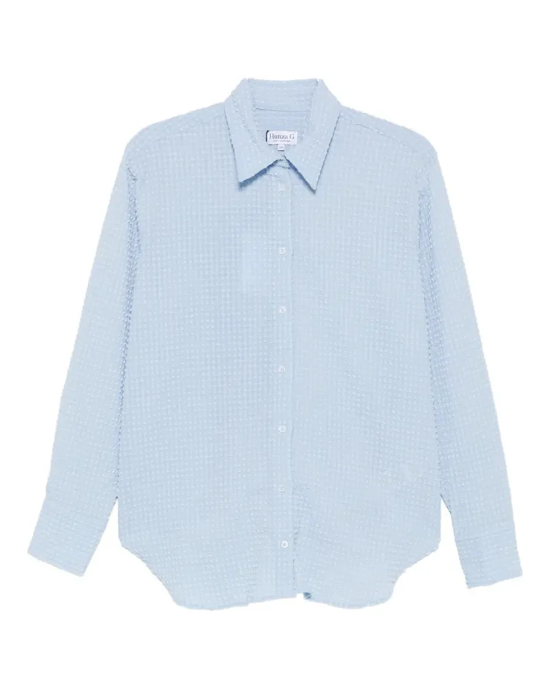 Hunza G oversized seersucker shirt - Blau Blau