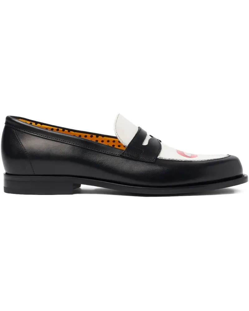 Scarosso Loafer mit Mundmotiv - Schwarz Schwarz