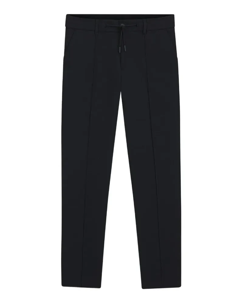 HUGO BOSS drawstring-waist pintuck-detail trousers - Schwarz Schwarz