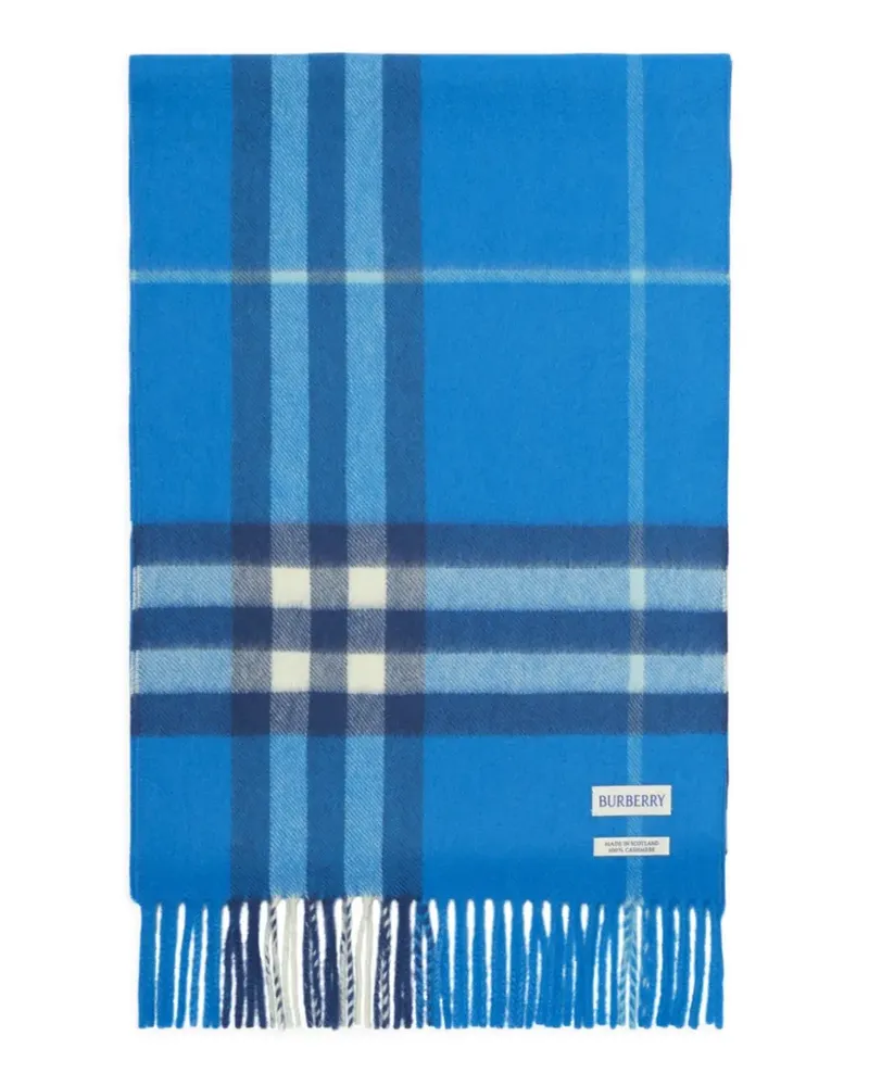 Burberry Check cashmere scarf - Blau Blau