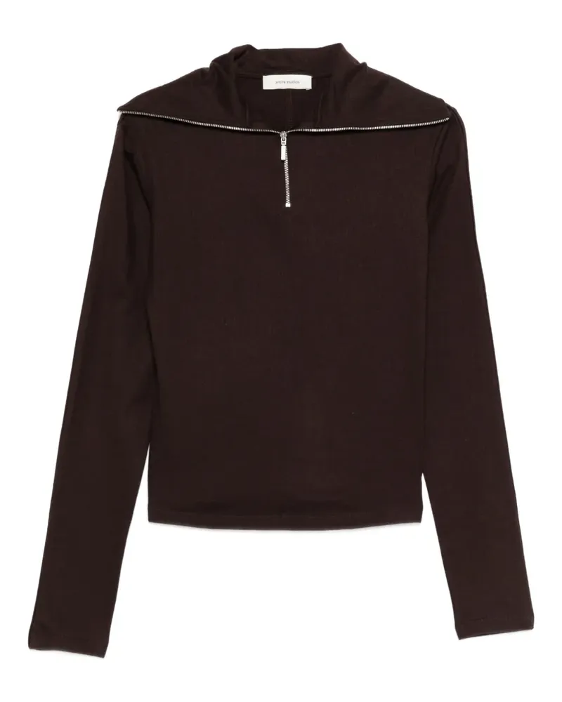 Entire Studios Sweatshirt mit kurzem Reißverschluss - Braun Braun