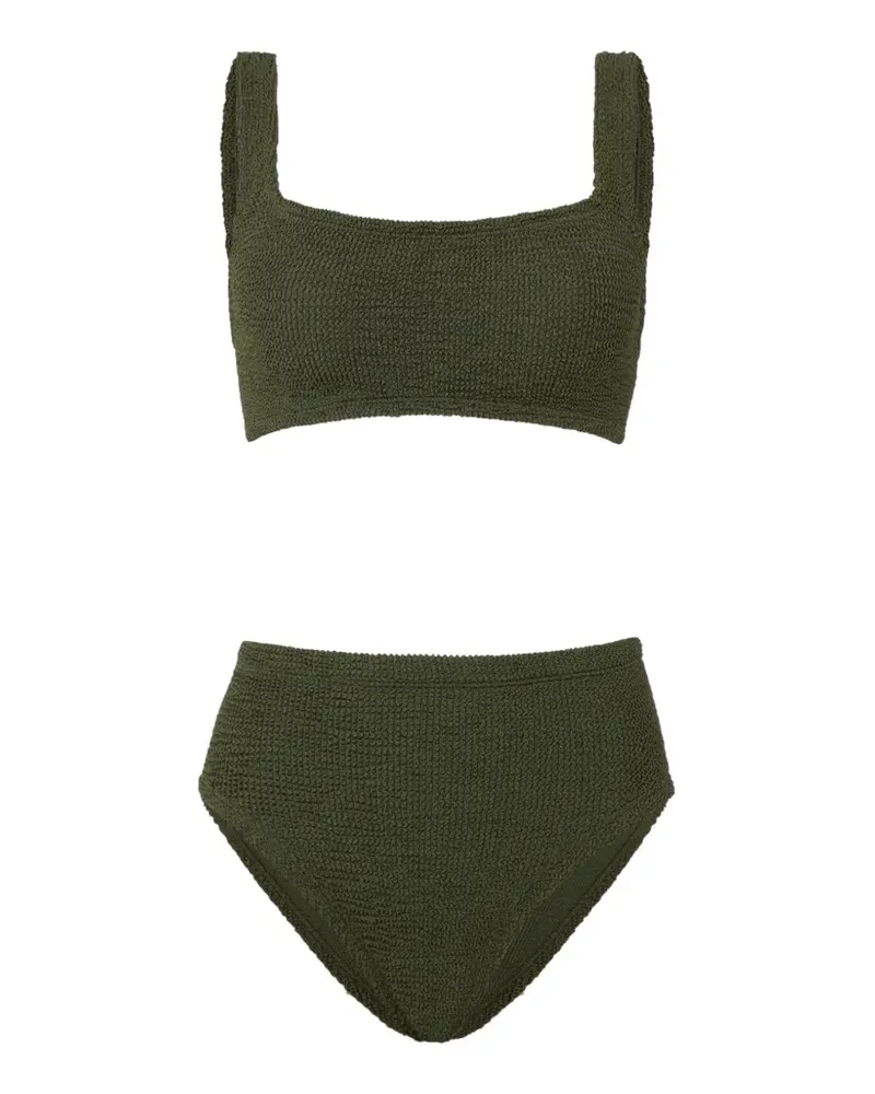Hunza G Patricia Bikini in Knitteroptik - Grün Grün