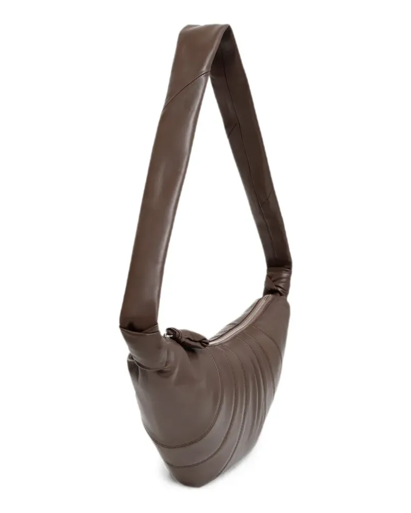 Christophe Lemaire small Croissant leather shoulder bag - Braun Braun