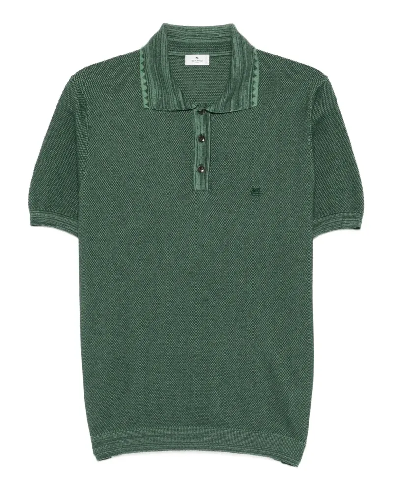 Etro buttoned pique polo shirt - Grün Grün