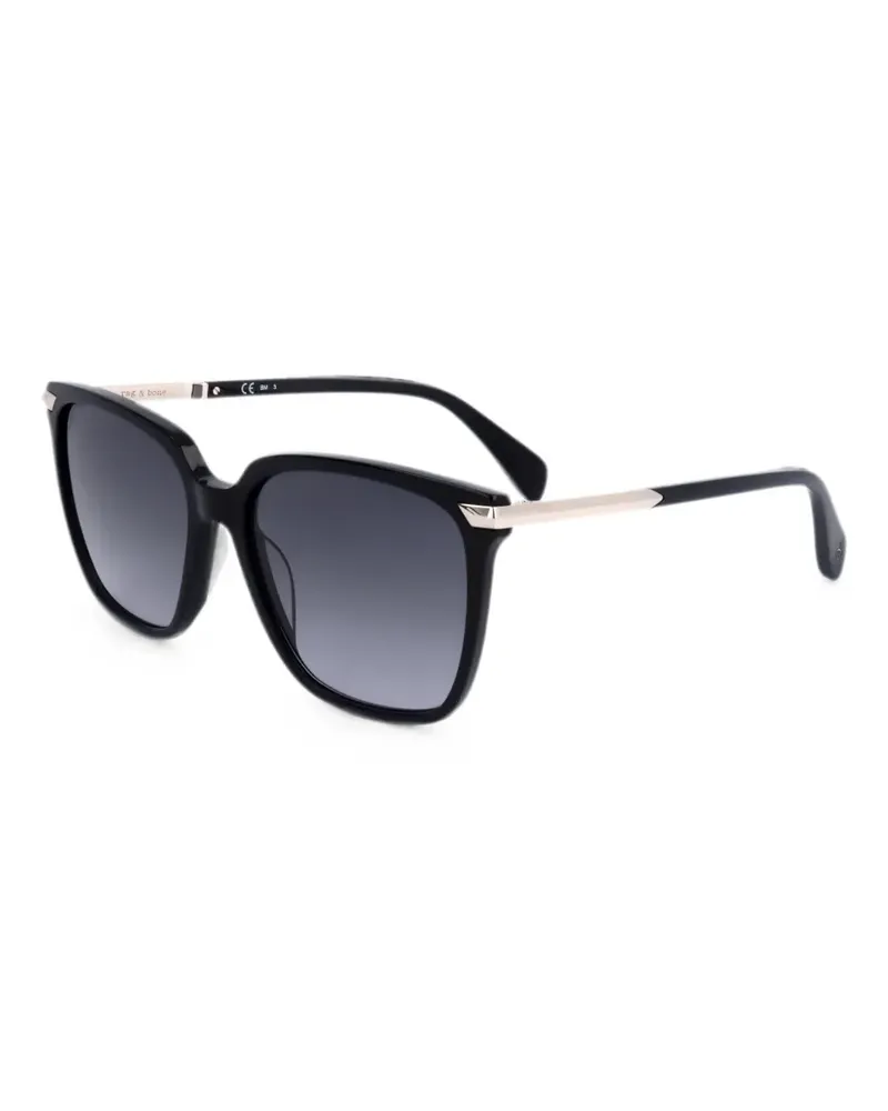 Rag & Bone Sonnenbrille mit eckigem Gestell - Schwarz Schwarz