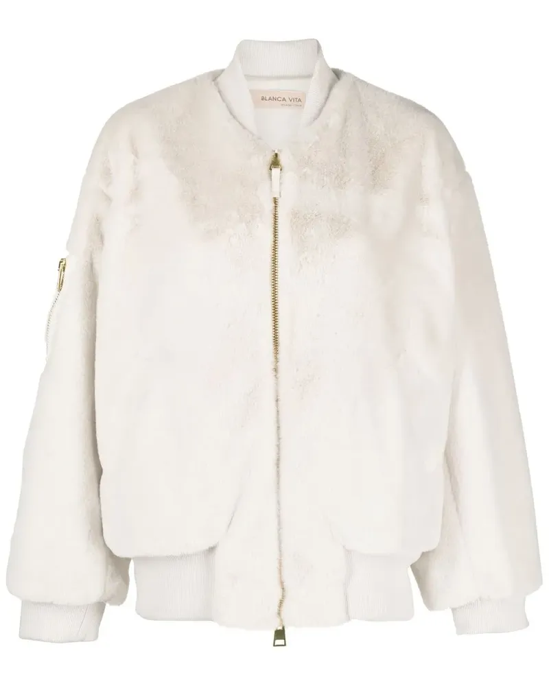 Blanca Bomberjacke aus Faux Fur - Weiß Weiß