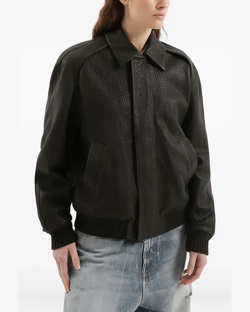 1989 STUDIO leather zipped jacket - Schwarz Schwarz
