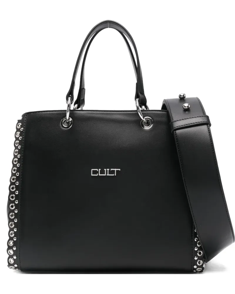 Cult Schultertasche aus Leder - Schwarz Schwarz