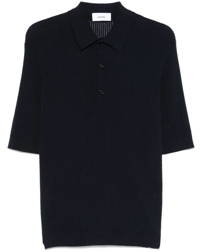 LARDINI Poloshirt mit Waffelstrick-Muster - Blau Blau