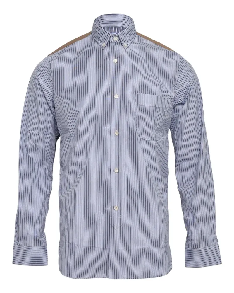 Junya Watanabe striped-pattern shirt - Blau Blau