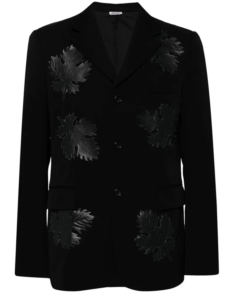 Comme des Garçons Sakko mit Blattapplikation - Schwarz Schwarz
