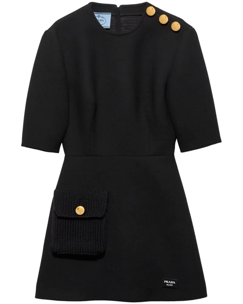 Prada Natté Minikleid - Schwarz Schwarz