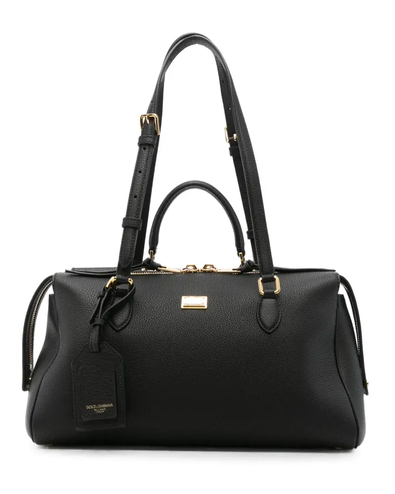Dolce & Gabbana Shopper mit Logo-Schild - Schwarz Schwarz