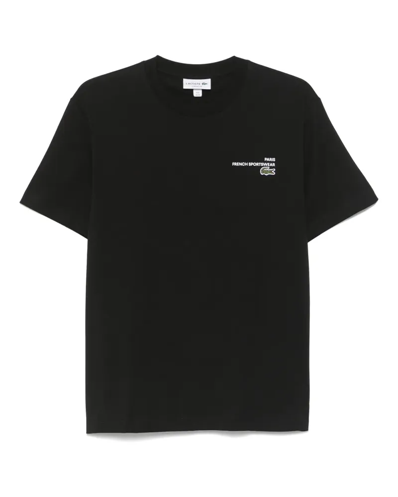 Lacoste T-Shirt mit grafischem Print - Schwarz Schwarz