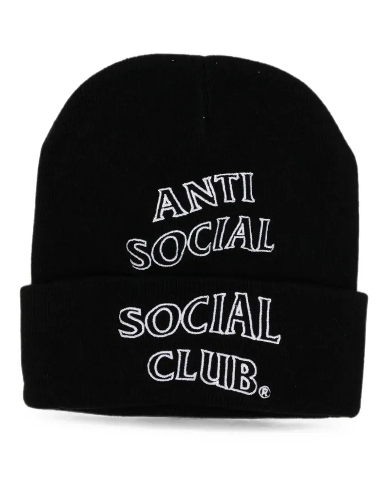 Anti Social Social Club Beanie mit Logo-Stickerei - Schwarz Schwarz