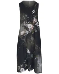 R13 Ärmelloses Kleid mit Blumen-Print Schwarz