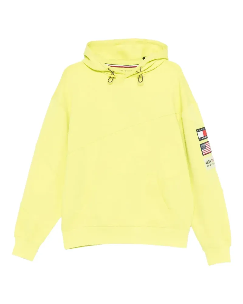Tommy Hilfiger logo-patch panelled hoodie - Gelb Gelb