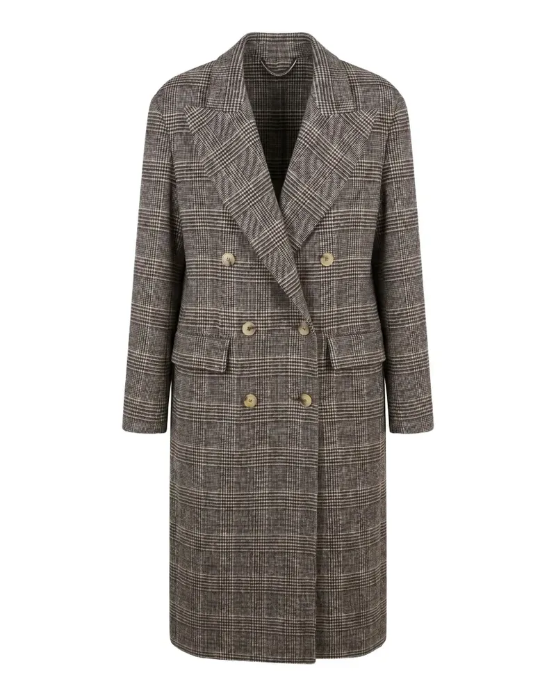 Ermanno Scervino checked double-breasted coat - Braun Braun