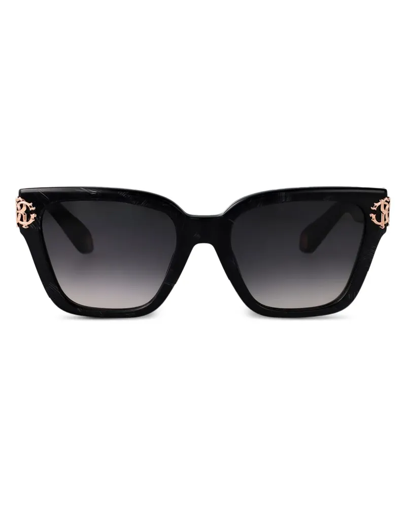 Roberto Cavalli Sonnenbrille mit Logo-Schild - Schwarz Schwarz