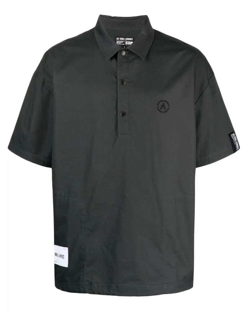Izzue Poloshirt mit Logo-Stickerei - Grau Grau