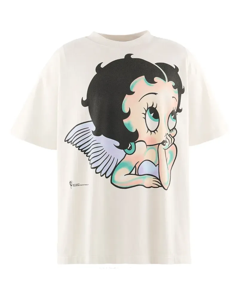 SAINT MXXXXXX x Betty Boop Angel T-Shirt mit Print - Weiß Weiß