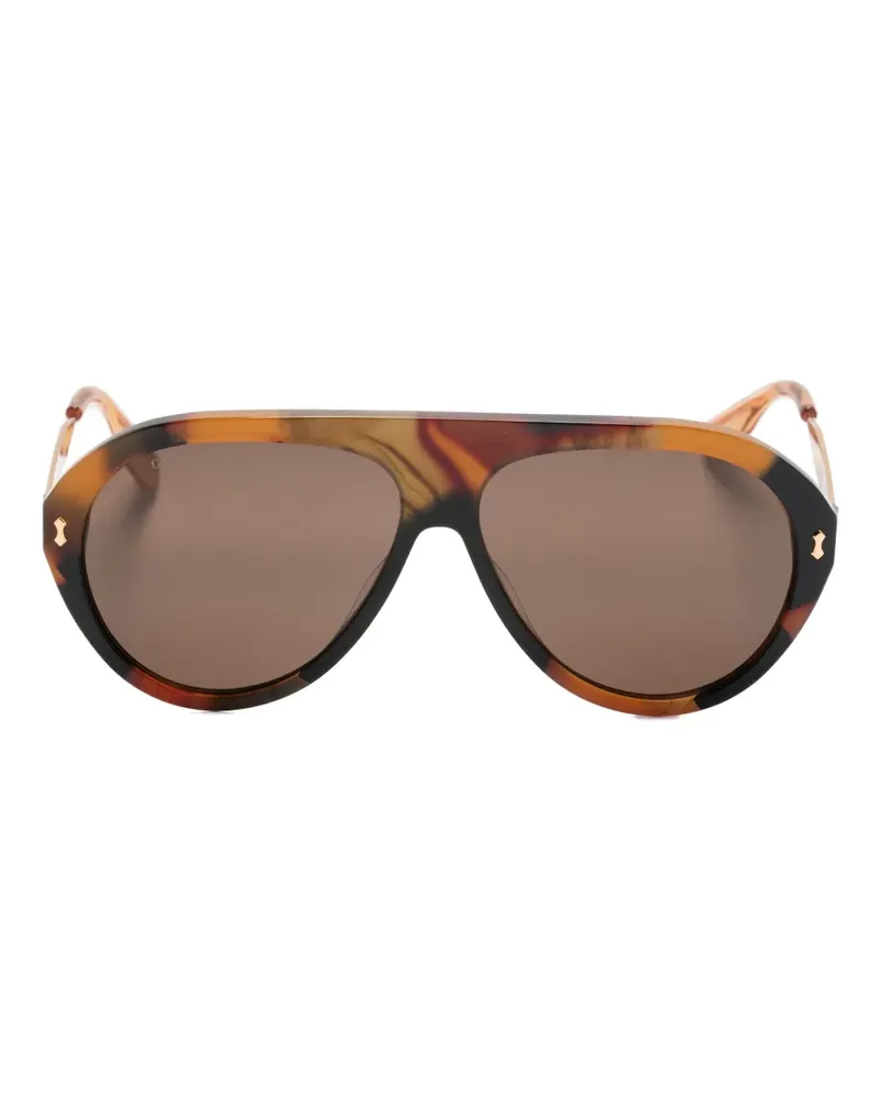 Gucci Pilotenbrille in Schildpattoptik - Braun Braun