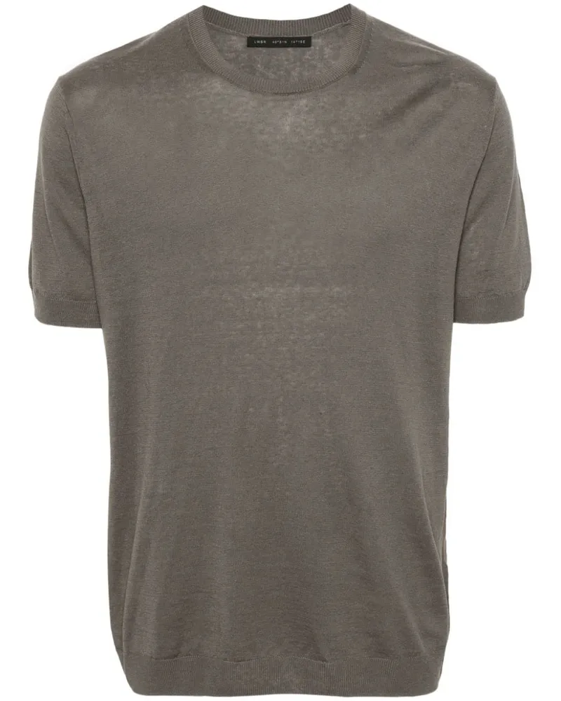 Low Brand Gestricktes T-Shirt Grau