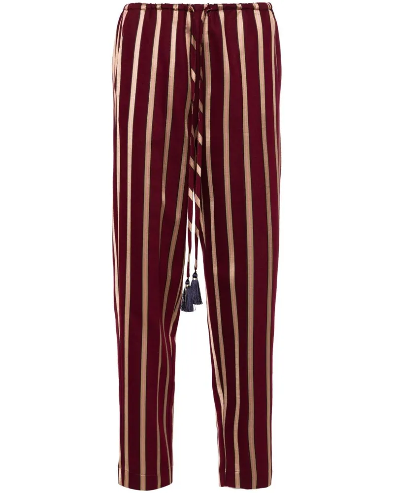 forte_forte Gestreifte Tapered-Hose - Rot Rot