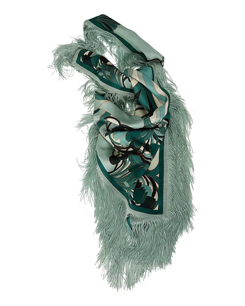 La DoubleJ reversible fringed scarf - Grün Grün