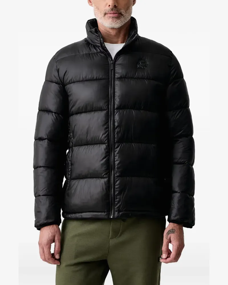 Karl Lagerfeld quilted logo-patch jacket - Schwarz Schwarz