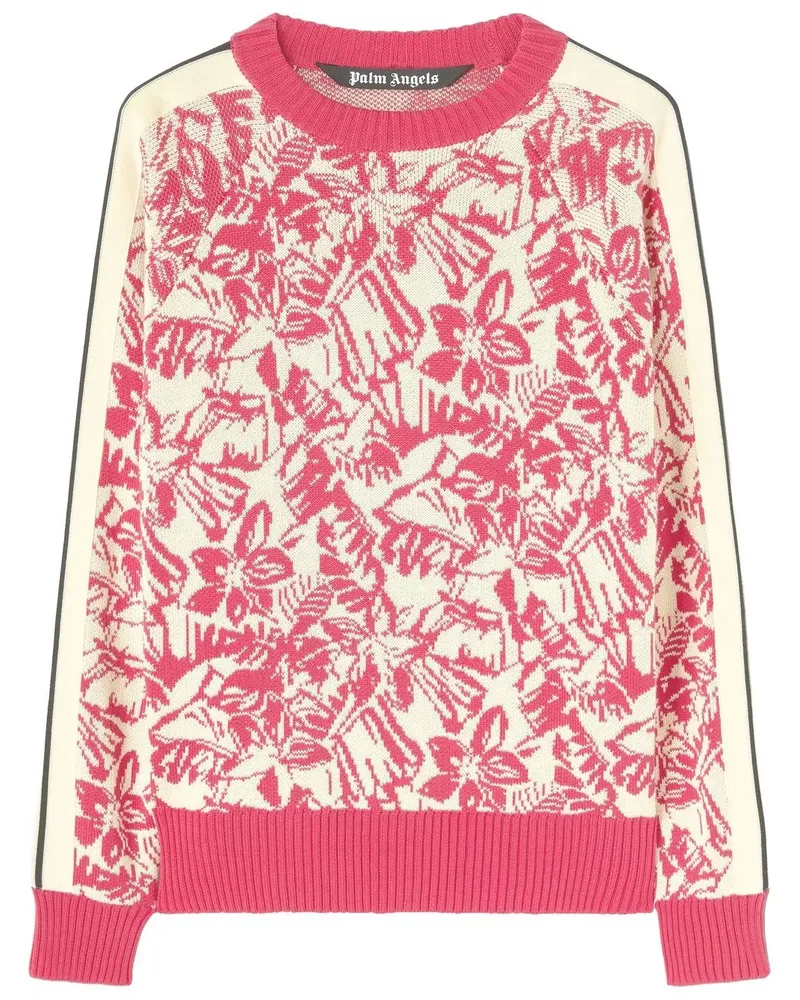 Palm Angels Pullover mit Hibiskus-Intarsienmuster - Rosa Rosa
