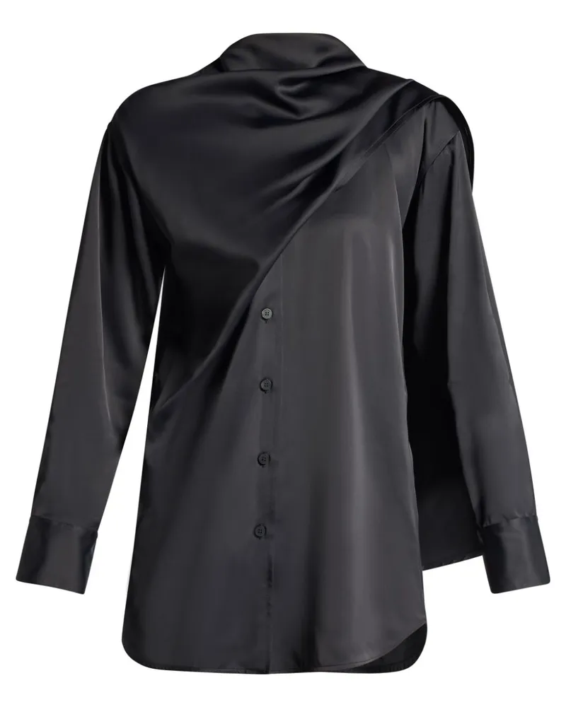 Ferragamo Hemd mit Satin-Finish - Schwarz Schwarz