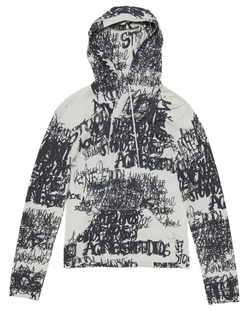Acne Studios Hoodie mit Logo-Print - Schwarz Schwarz
