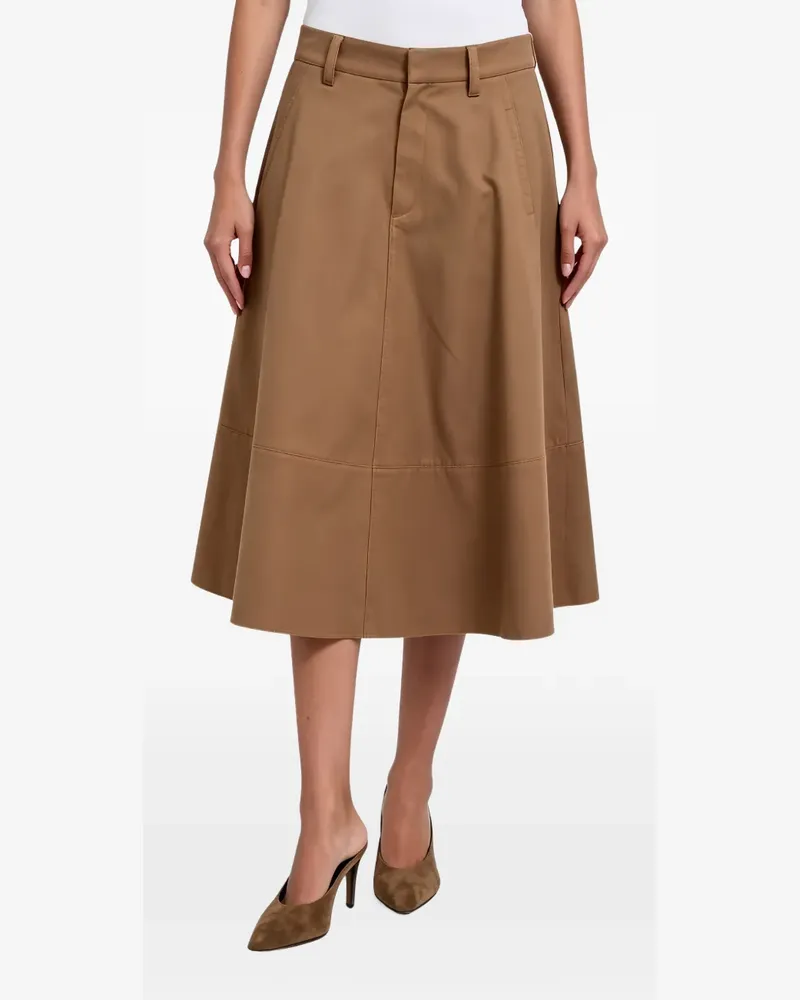 Brunello Cucinelli belt-loops panelled midi skirt - Braun Braun