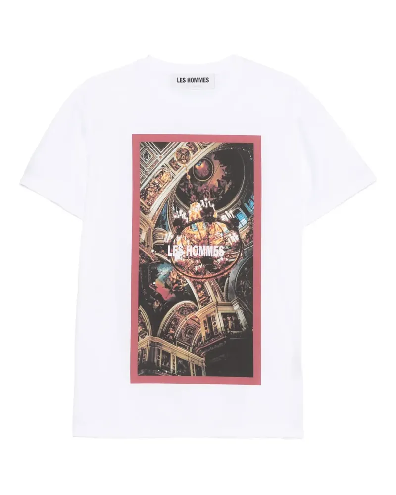 Les Hommes graphic-print t-shirt - Weiß Weiß