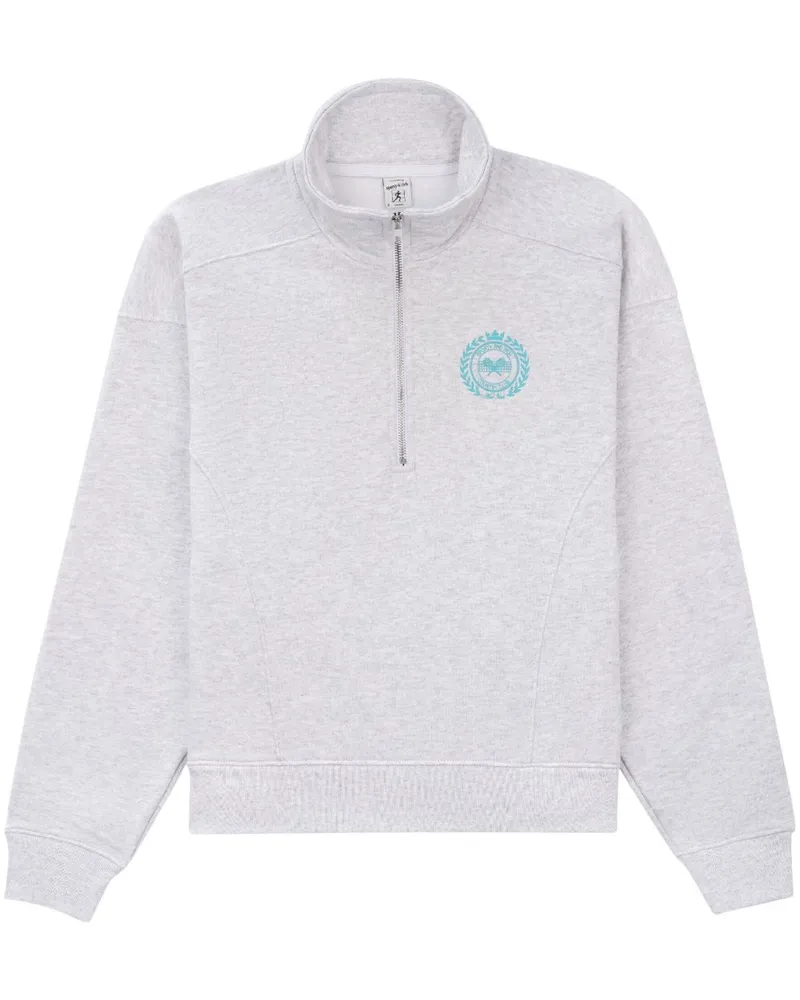 SPORTY & RICH Sweatshirt mit Reißverschluss Grau