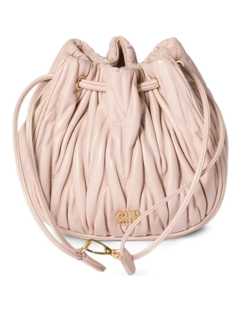 Miu Miu Matelassé-Mini-Tasche mit Kordelzug - Rosa Rosa