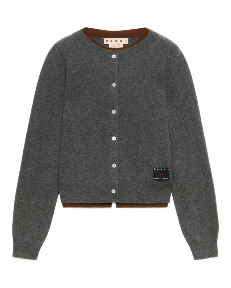 Marni Grauer Kaschmir-Cardigan mit Lageneffekt Grau