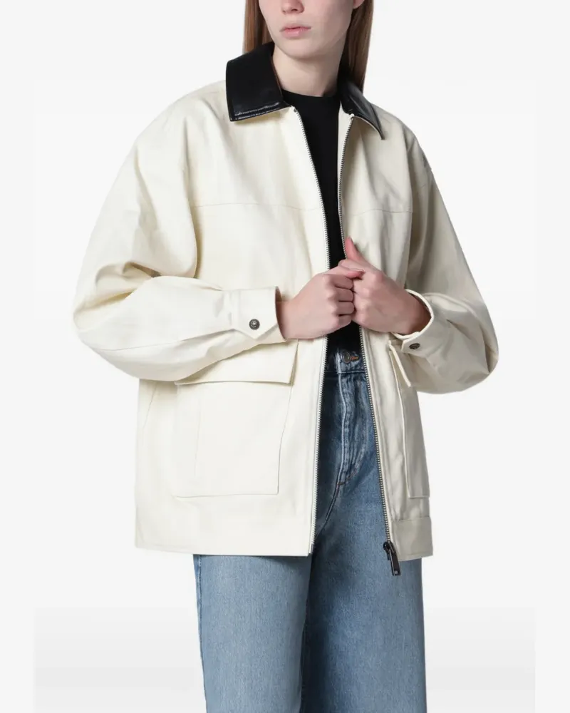 Anine Bing Holden contrast-collar jacket - Nude Nude