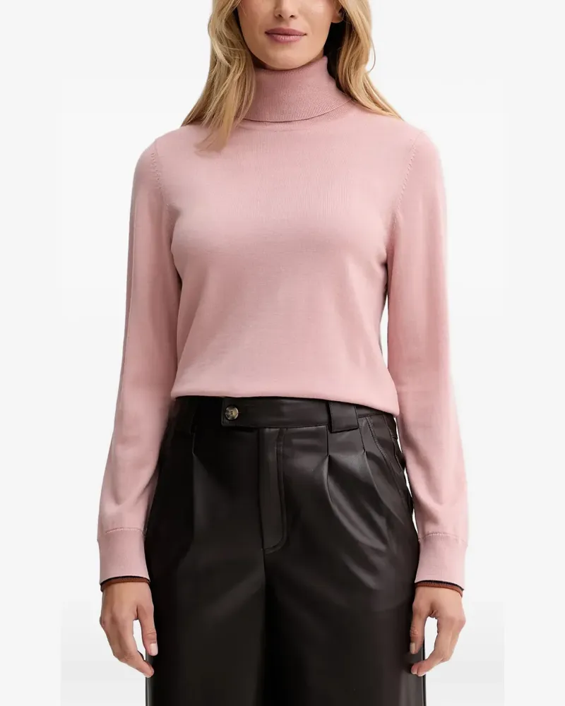Paul Smith turtleneck striped-trim sweater - Rosa Rosa