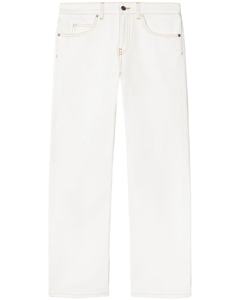 OFF-WHITE Straight-Leg-Jeans mit Kontrastnaht - Weiß Weiß