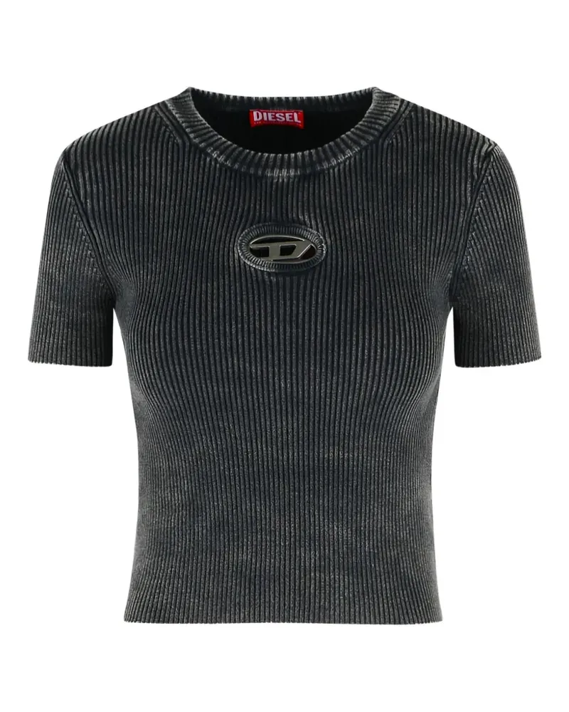 Diesel M-Anchor ribbed logo T-shirt - Schwarz Schwarz