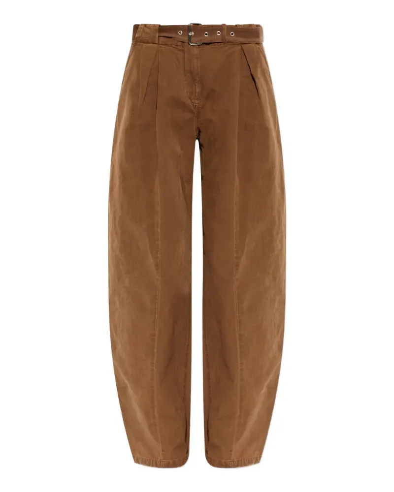 Blumarine pleated belted trousers - Braun Braun