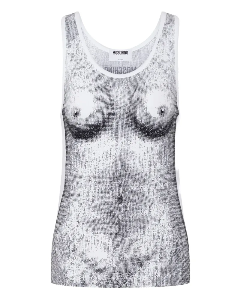 Moschino Trägershirt mit grafischem Print - Weiß Weiß