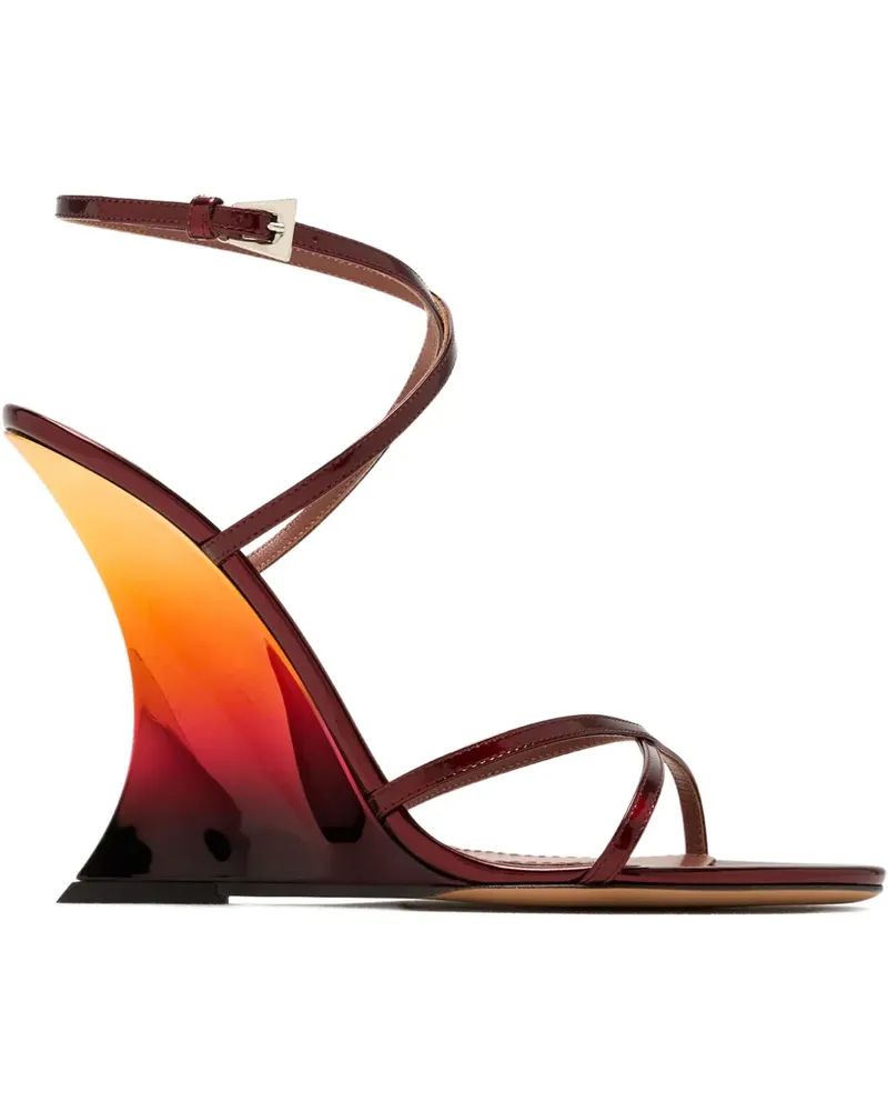 Paris Texas Nina Wedge-Sandalen mit Wickelriemen 105mm - Rot Rot