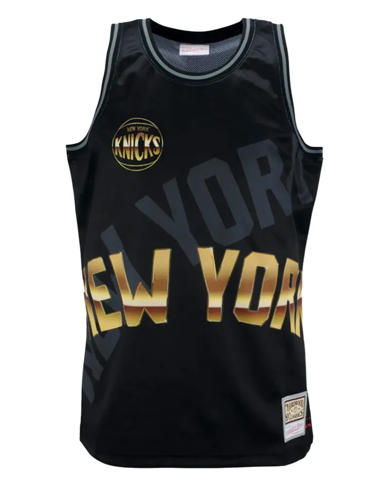 Mitchell & Ness NBA New York Knicks Big Face Tanktop - Schwarz Schwarz